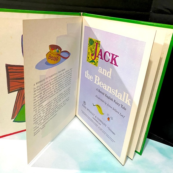 FAIRY TALE VINTAGE 60s JACK AND THE BEANSTALK HARDCOVER RETOLD ENGLISH STORYBOOK - Picture 4 of 15
